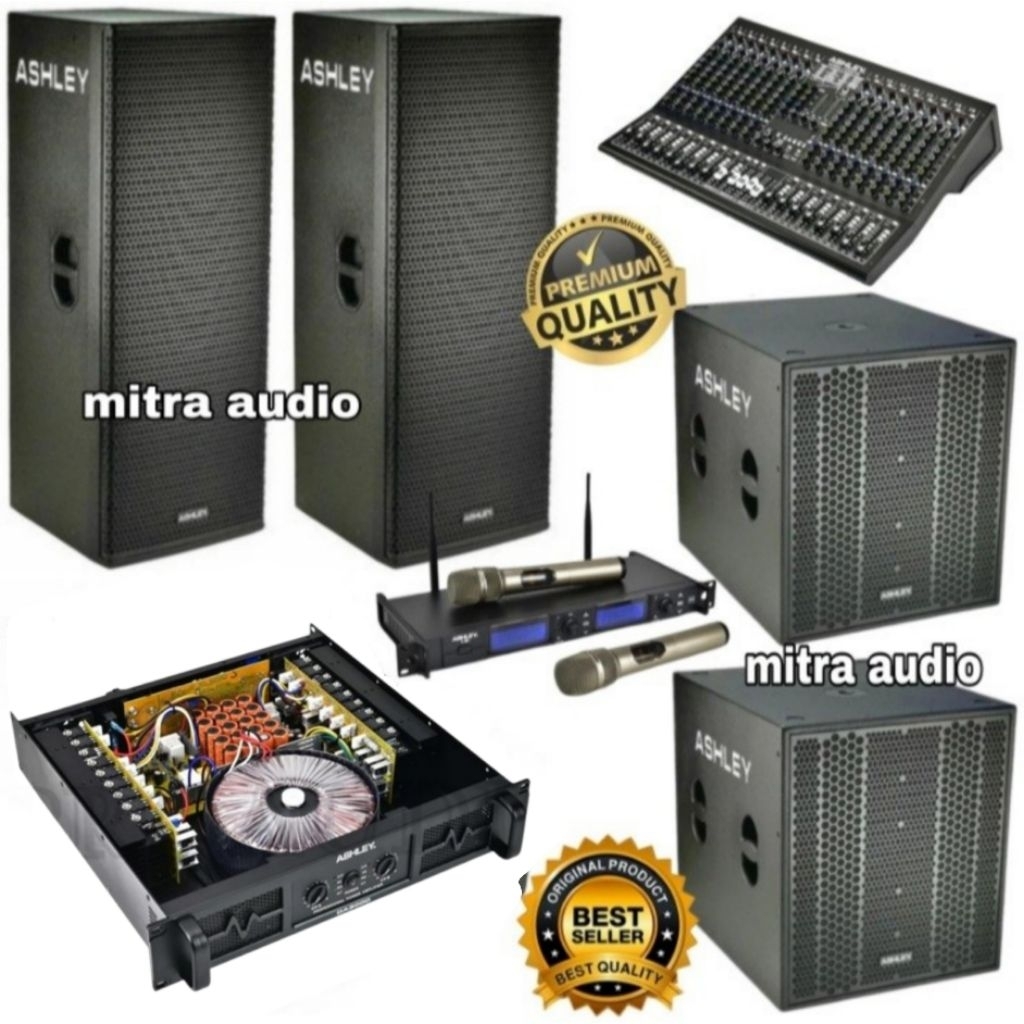 Paket sound speaker pasif ASHLEY 15 inch + subwoofer pasif ASHLEY 18 inch