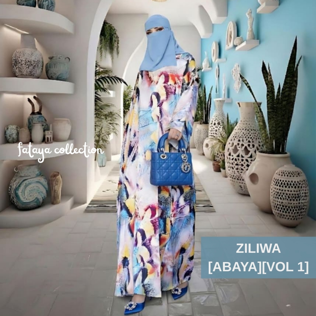 Fataya Collection ZILIWA Abaya Kerah Daun - Kain Silk