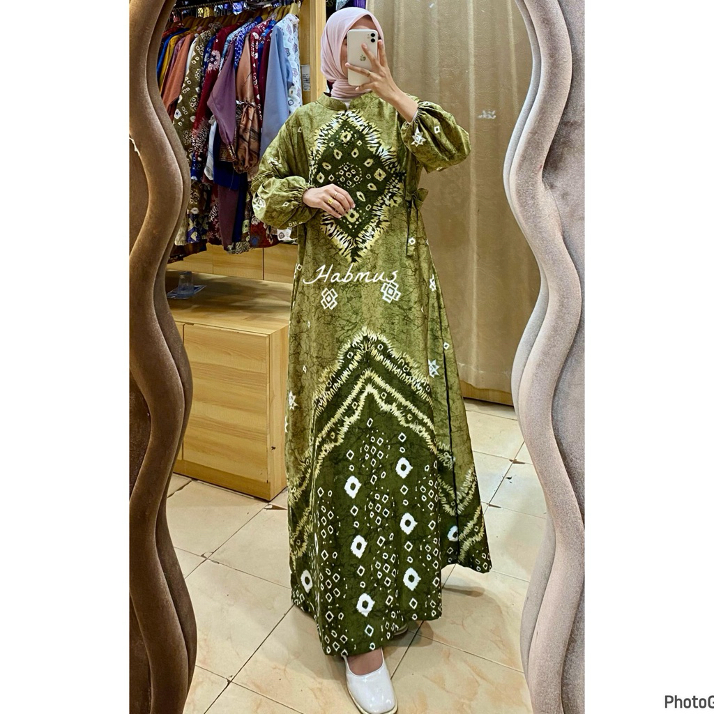 couple gamis jumputan palembang printing