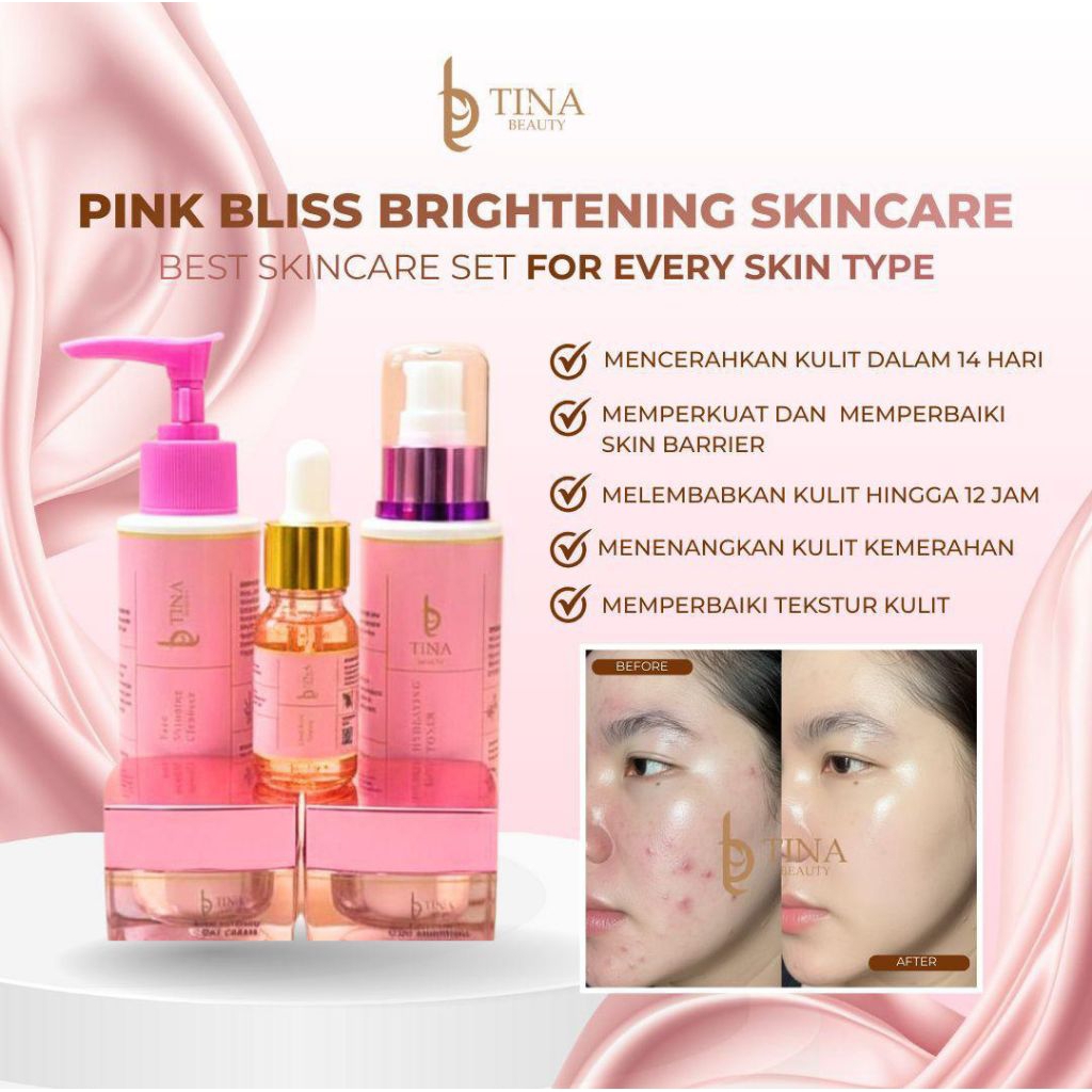 tina beauty skincare pink bliss brightening skincare bpom
