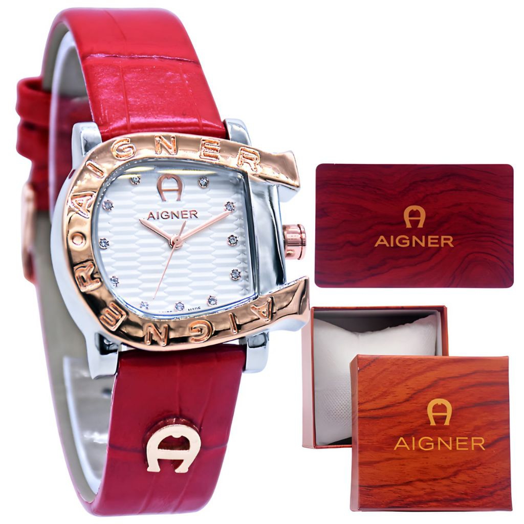 JAM tangan wanita eigner original strap kulit free box fullset