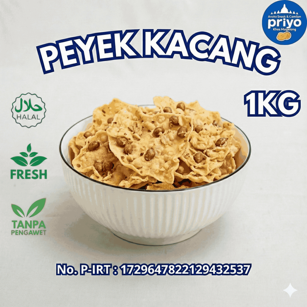 Peyek Kacang Tanah Snackin Magelang Rempeyek Renyah Gurih Daun Jeruk Snack Kiloan