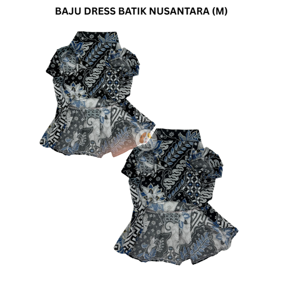 Baju Dress Anjing Kucing Batik Nusantara (M)