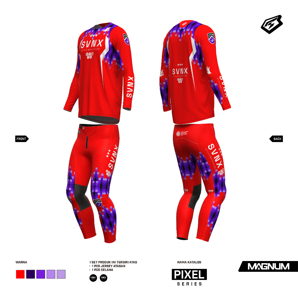 JERSET SVNX TYPE MAGNUM / JERSEY SET MOTOCROSS / JERSET MAGNUM PIXEL SERIES