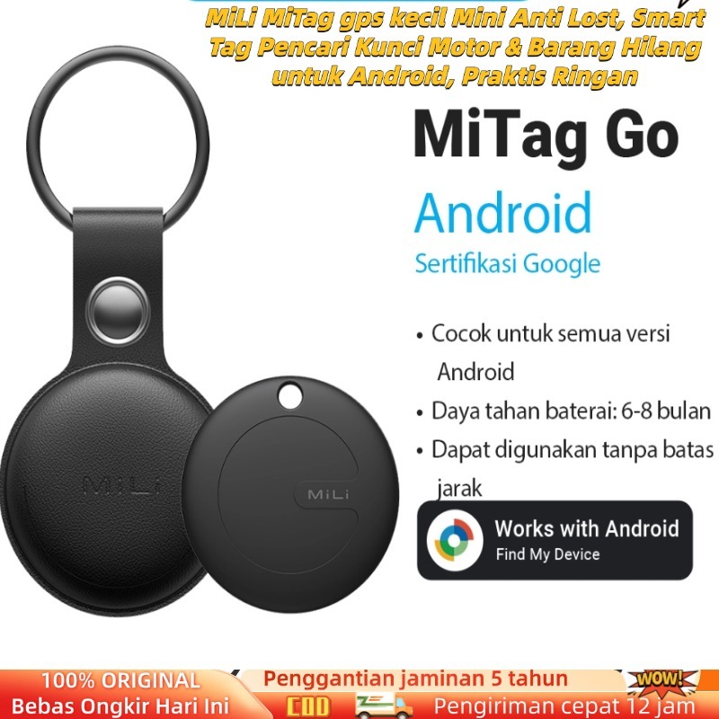 (COD/Gratis Ongkir) MiLi MiTag gps kecil Mini Anti Lost, Smart Tag Pencari Kunci Motor & Barang Hila
