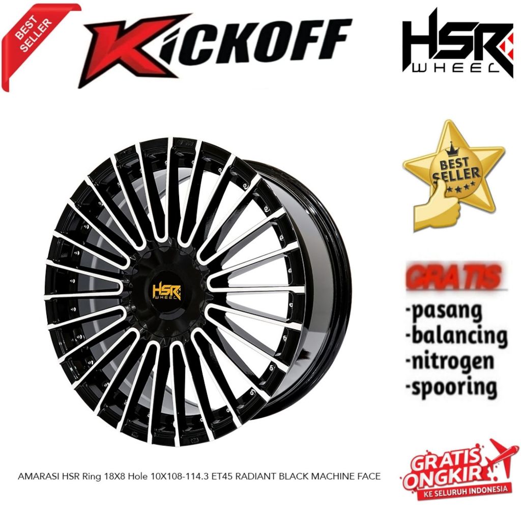 Velg Racing HSR AMARASI R18 H5X108-114,3 Velg Chry J6 Dll