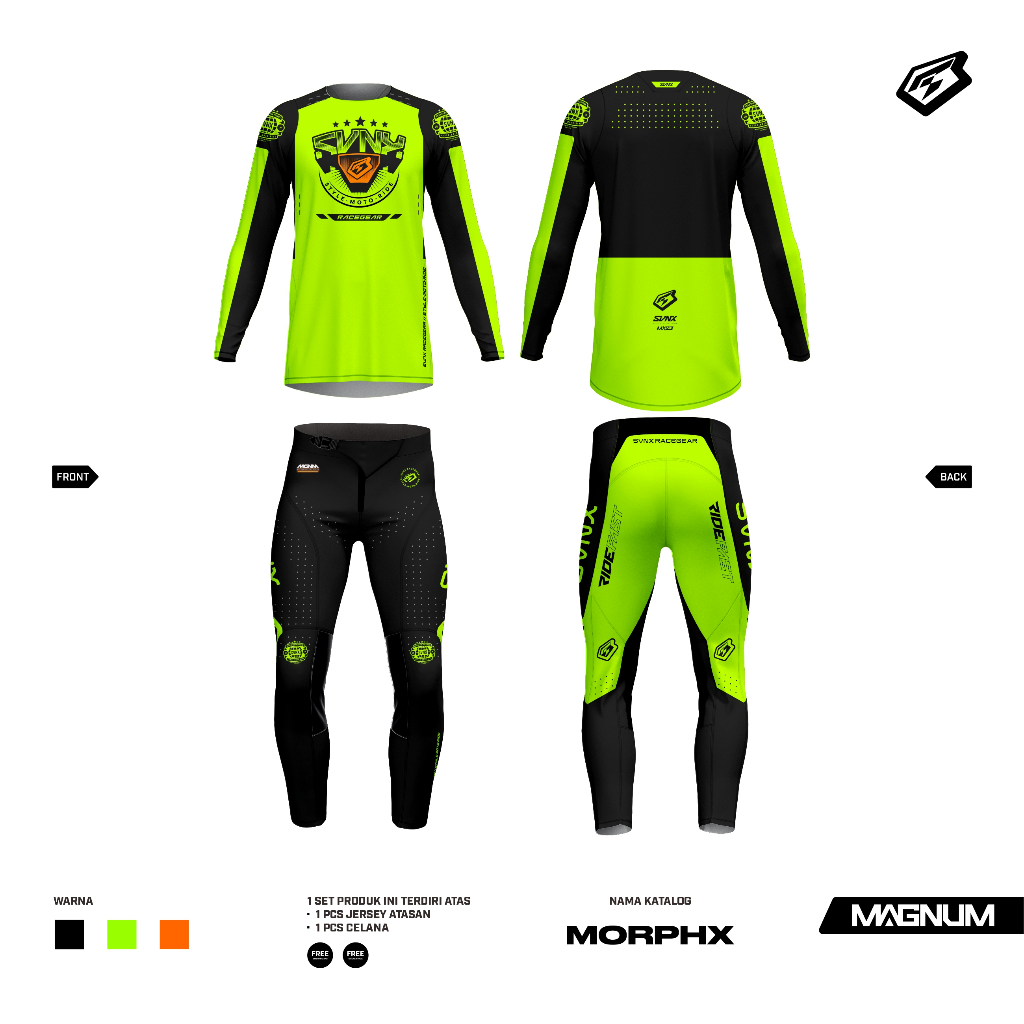 JERSET SVNX TYPE MAGNUM / JERSEY SET MOTOCROSS / JERSET MAGNUM MORPHX SERIES