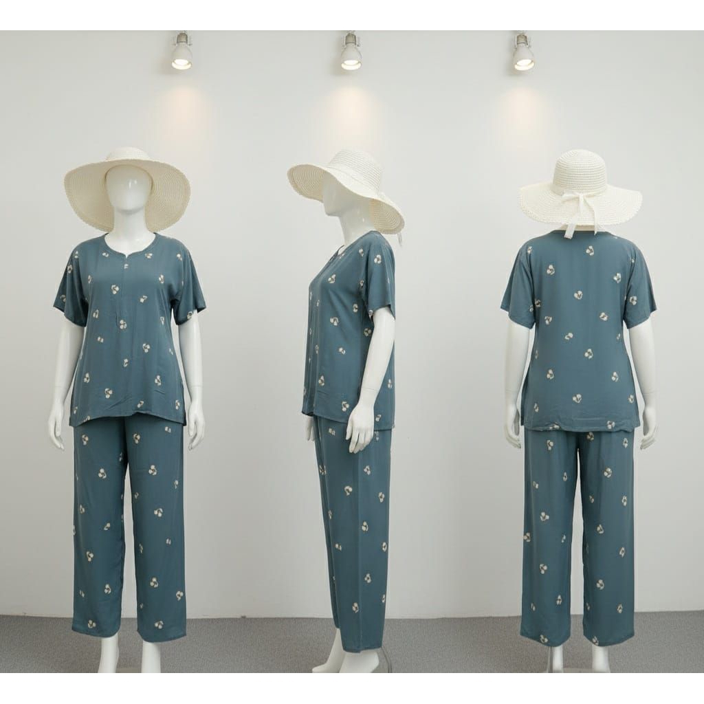 Setelan Lengan Pendek Rayon