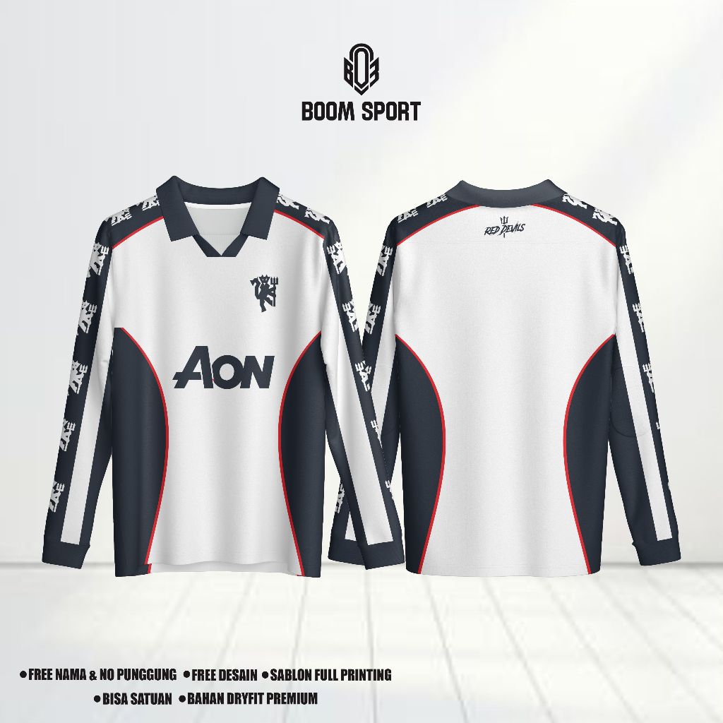 JERSEY MU PUTIH RETRO LONGSLEVE FANTASY FULL PRINTING DRYFIT PREMIUM