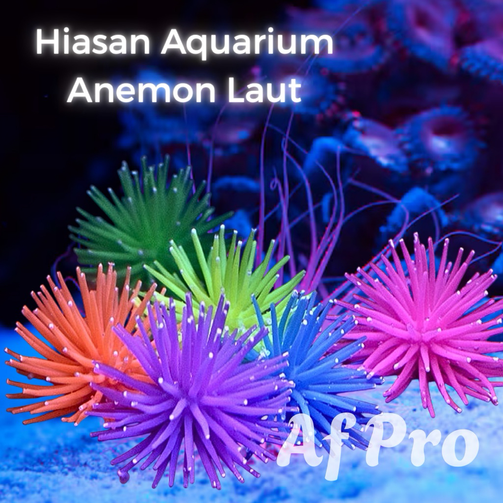 HIASAN AQUARIUM ANEMON LAUT ANEMON SILICONE JELLY GLOW IN THE DARK