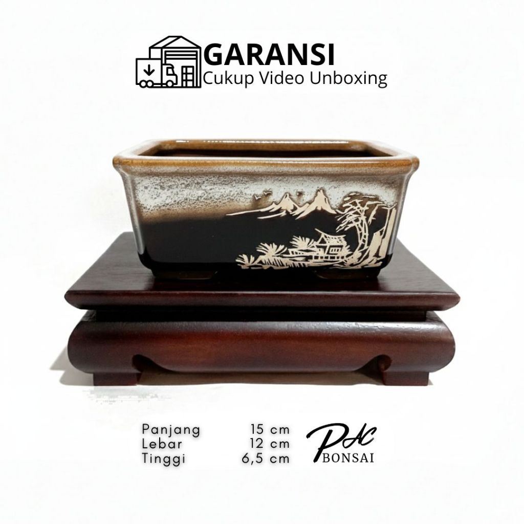 Pot Keramik Bonsai Ceramic Bonsai Adenium Kaktus Sukulen Bambu Hoki