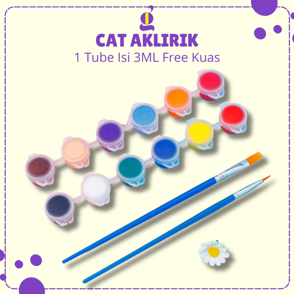 Cat akrilik Set 6 Warna 12 Warna/Cat Akrilik Kanvas Lukisan Kanvas Cat Mewarnai Cat Akrilik 3ml
