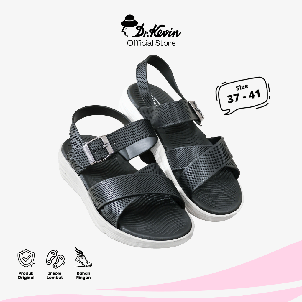 Dr. Kevin Sepatu Sandal  Tali Belakang Sling Back Wanita Hak Rata Flat Sandal 561-110