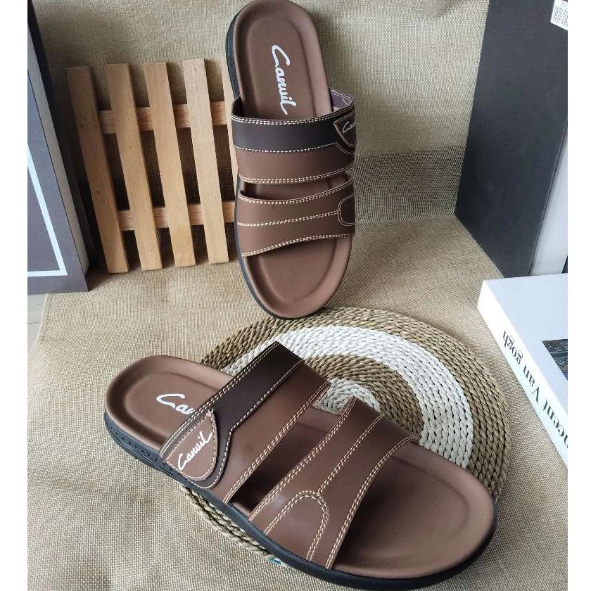 (BISA COD) SANDAL KULIT PRIA CARVIL SEPATU SANDAL SANDAL SLOP PRIA