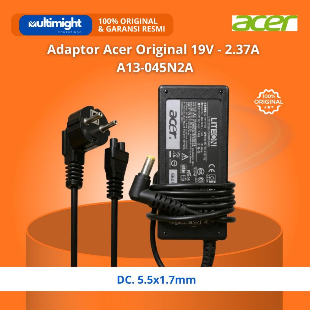 Adaptor Charger Laptop Acer Original 19V 3.42A - A13-045N2A