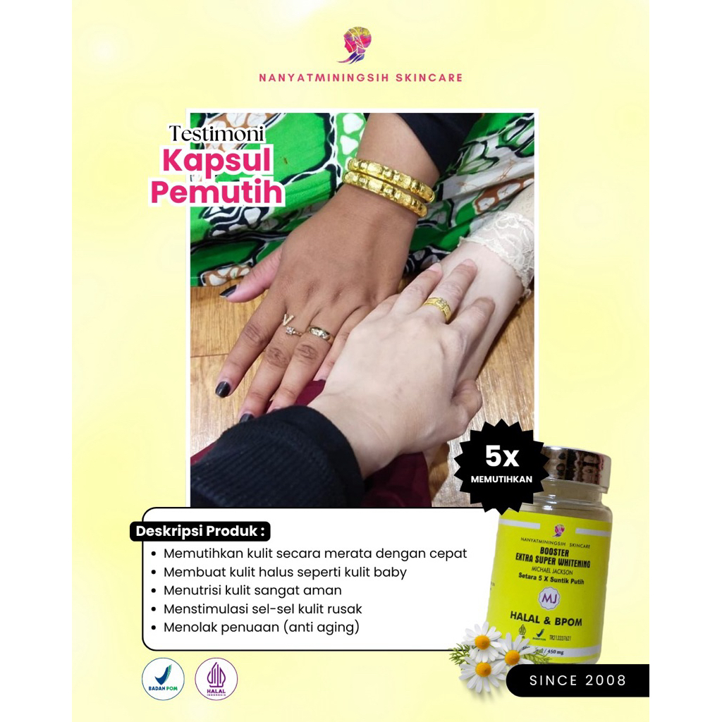 Kapsul MJ ALBINO Pemutih Seluruh Kulit Super Ampuh Level5 Nany Atminingsih Skincare