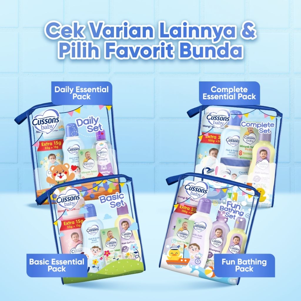 CUSSONS Baby Set Kecil | Medium | Besar | Perawatan Bayi Lengkap dengan Sabun, Lotion, Minyak Telon,