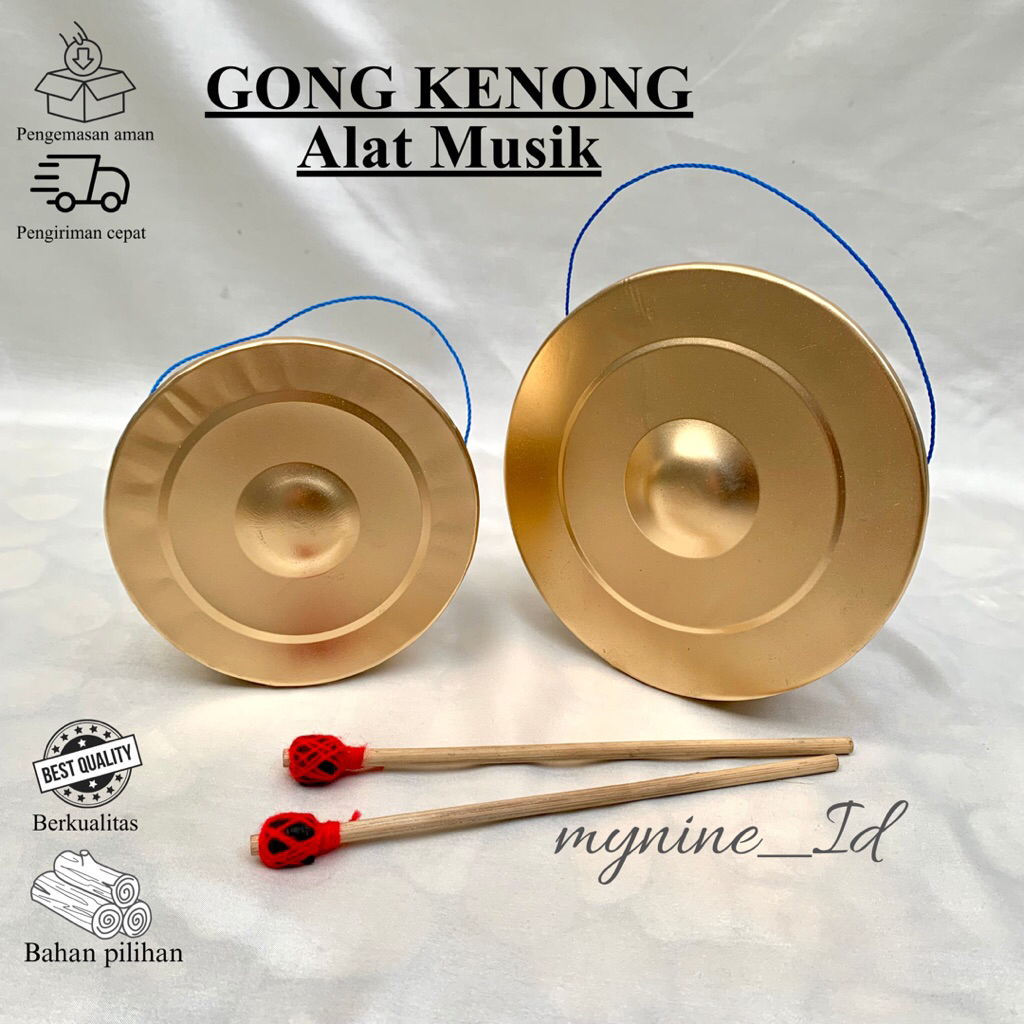 Alat Musik Gong Mini Gamelan Gong Kenong Mainan Musik Anak Kecil Mynine_Id