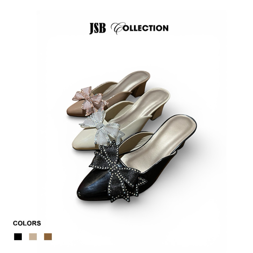 JSB Heels Wanita Pesta Mewah Gliter Heel Pengantin