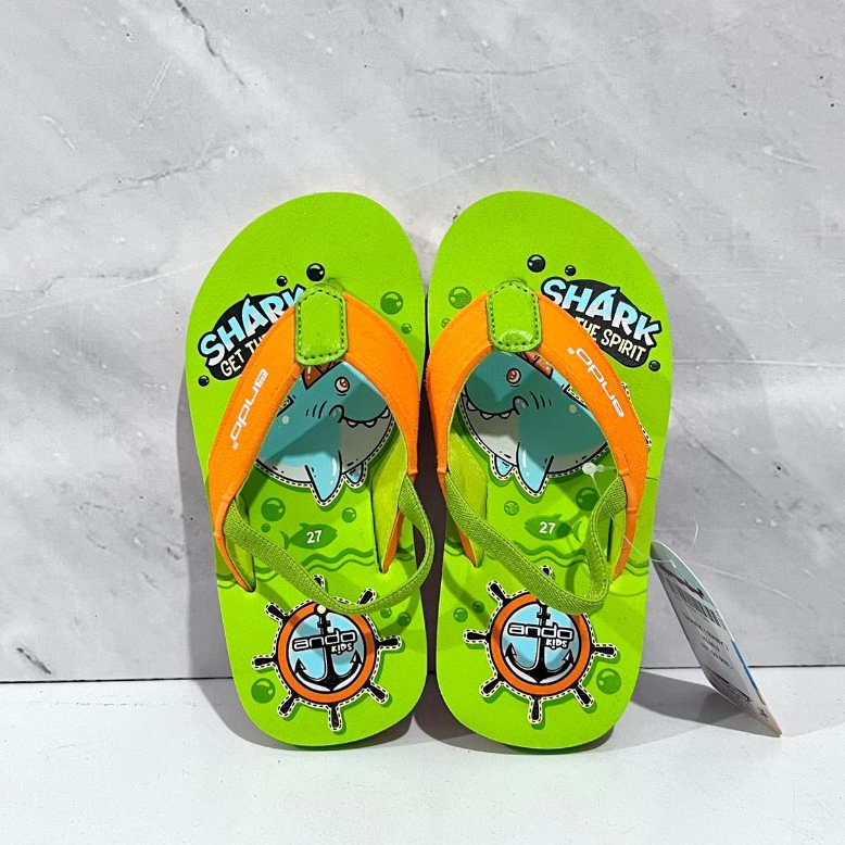 Sandal ANDO bayi karakter - SHARK - size 24-27 - sandal japit anak