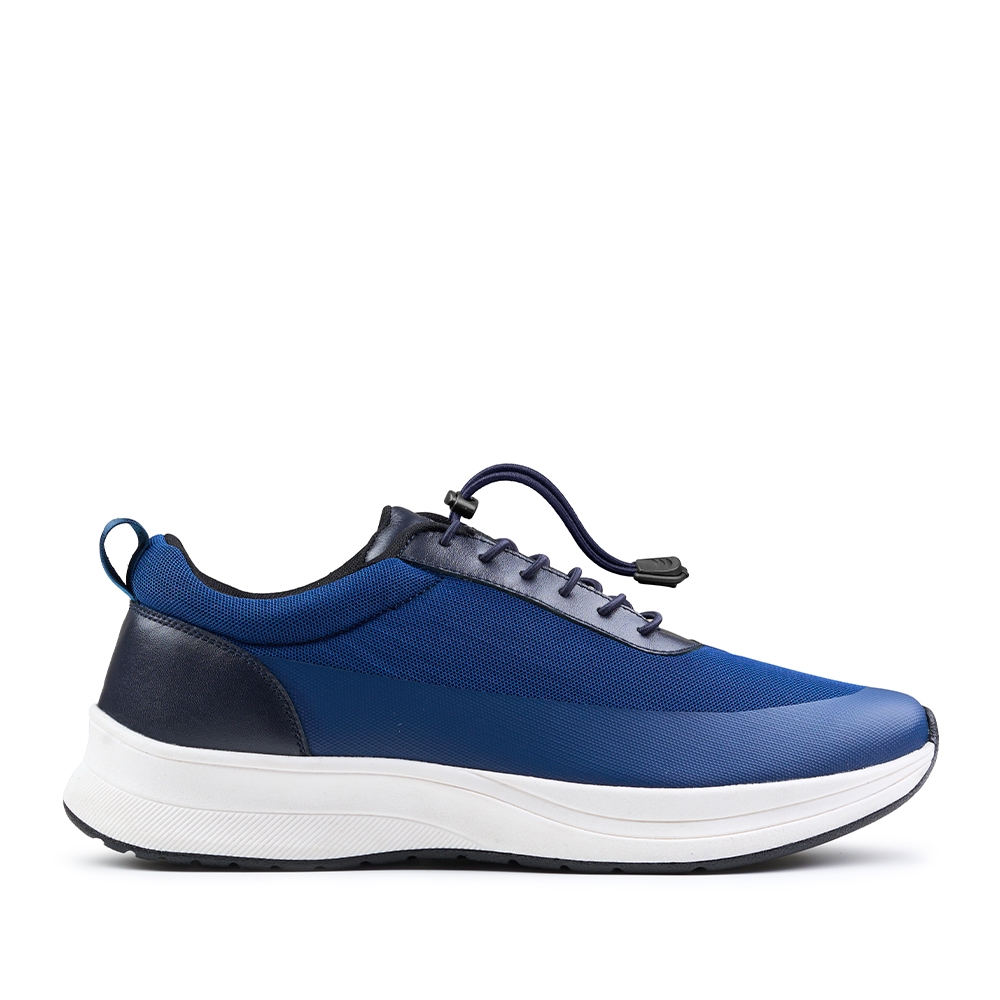 Prabu - Sepatu Kulit Sneakers Pria Riki Blue Biru