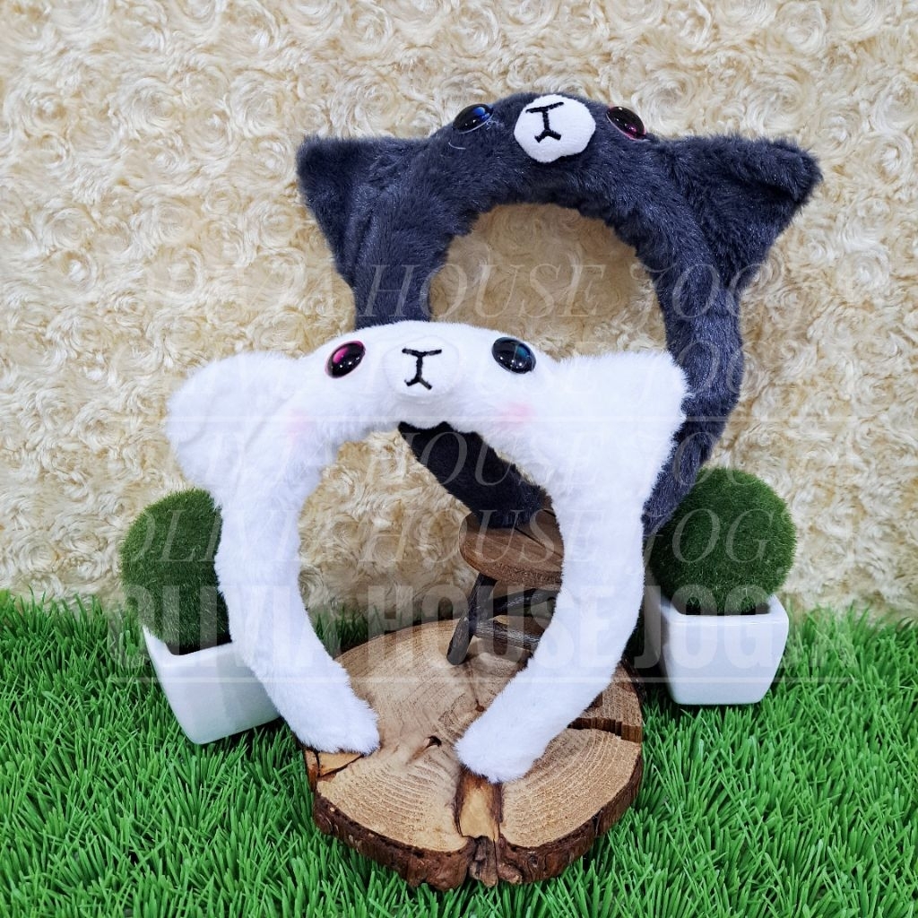 Bando Kucing Hitam Putih Bando Boneka Kucing Mata Keras