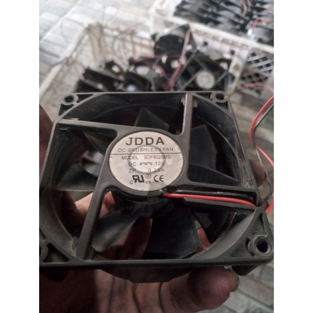 Kipas fan 8x8 12V dc bekas copotan psu