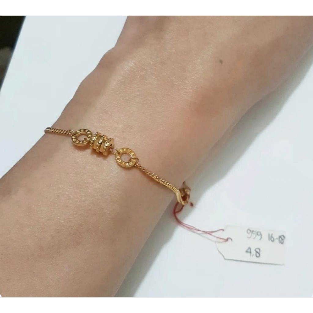Gelang rantai emas 24k tabung forever love