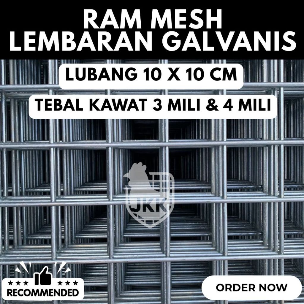 Kawat Ram Mesh Lembaran Galvanis Lubang 10x10 cm Berbagai Ukuran