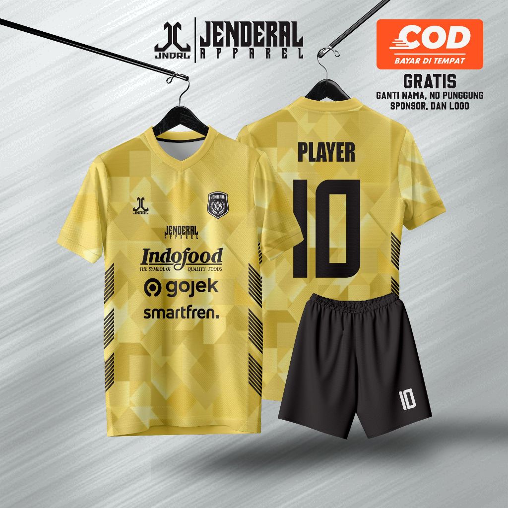 Jersey Terbaru Futsal, Bola, Badminton, Volly Full Printing, Jersey Kuning