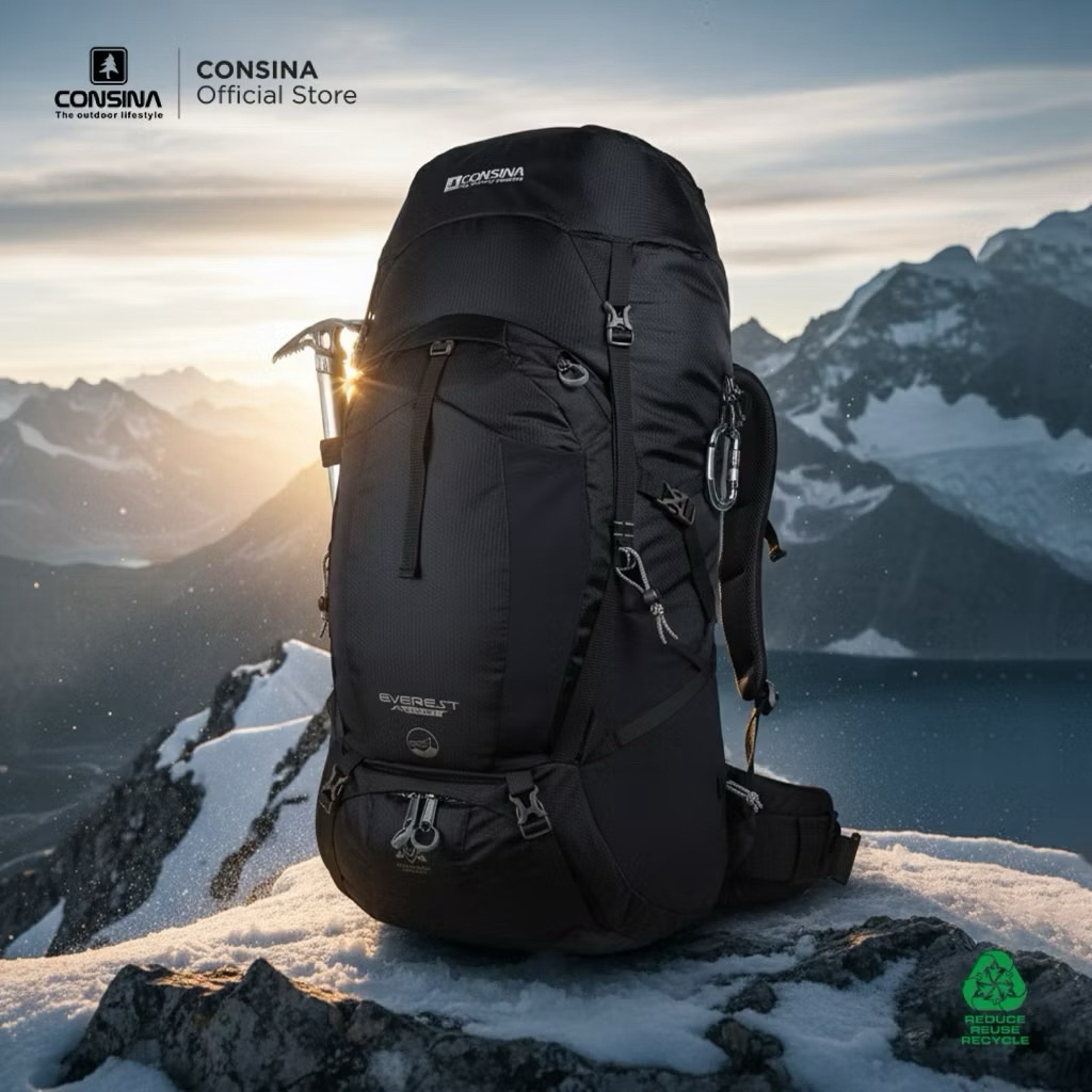 Consina Everest Tas Gunung Cerril CONSINA EVEREST BATCH 3 60+5L include Raincaver