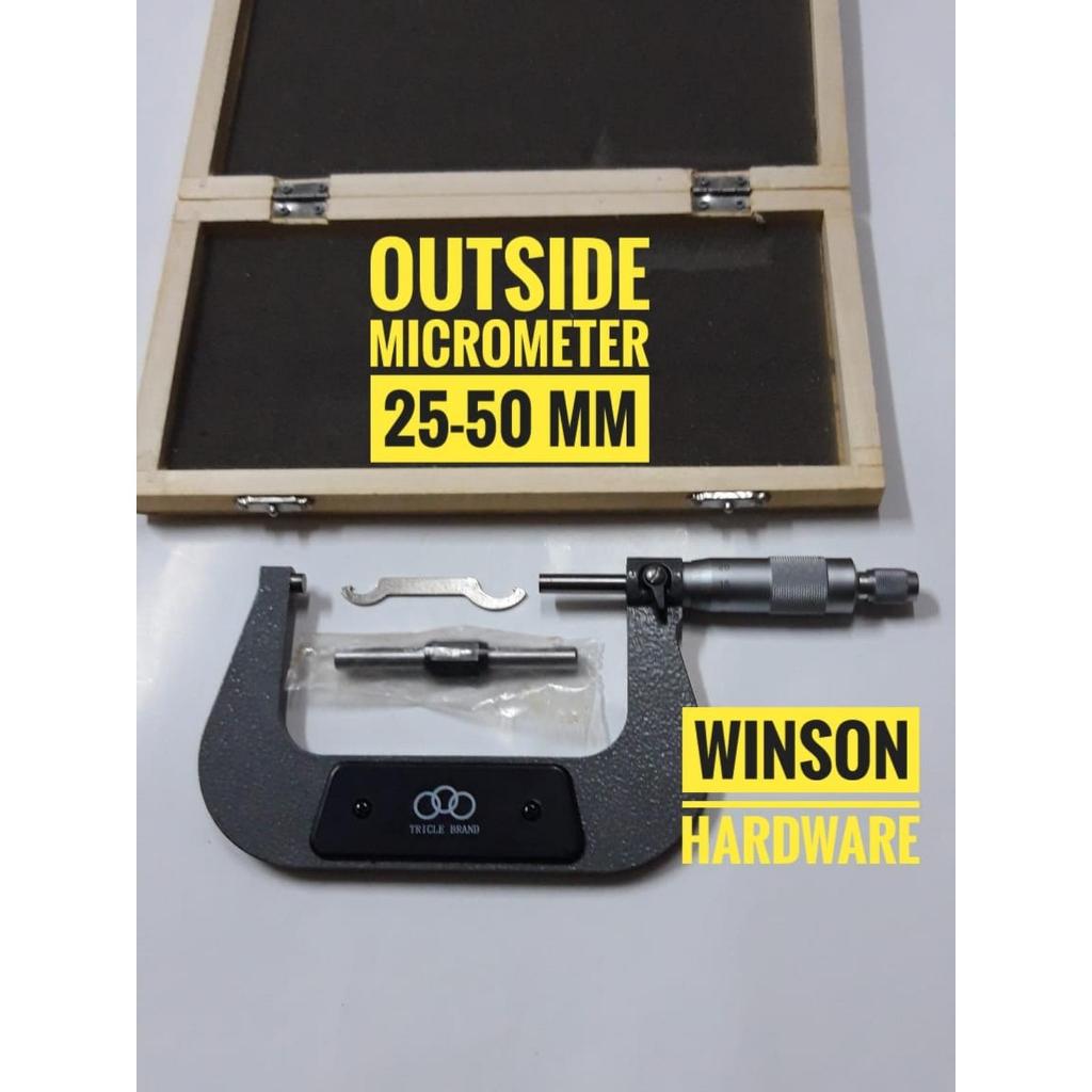 Mikrometer 25 - 50 mm Kotak Kayu | Outside Micrometer RRC 25-50mm