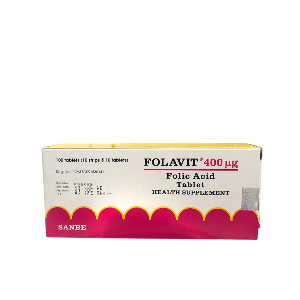 FOLAVIT Folic Acid Tablet Healt supplement 400mg