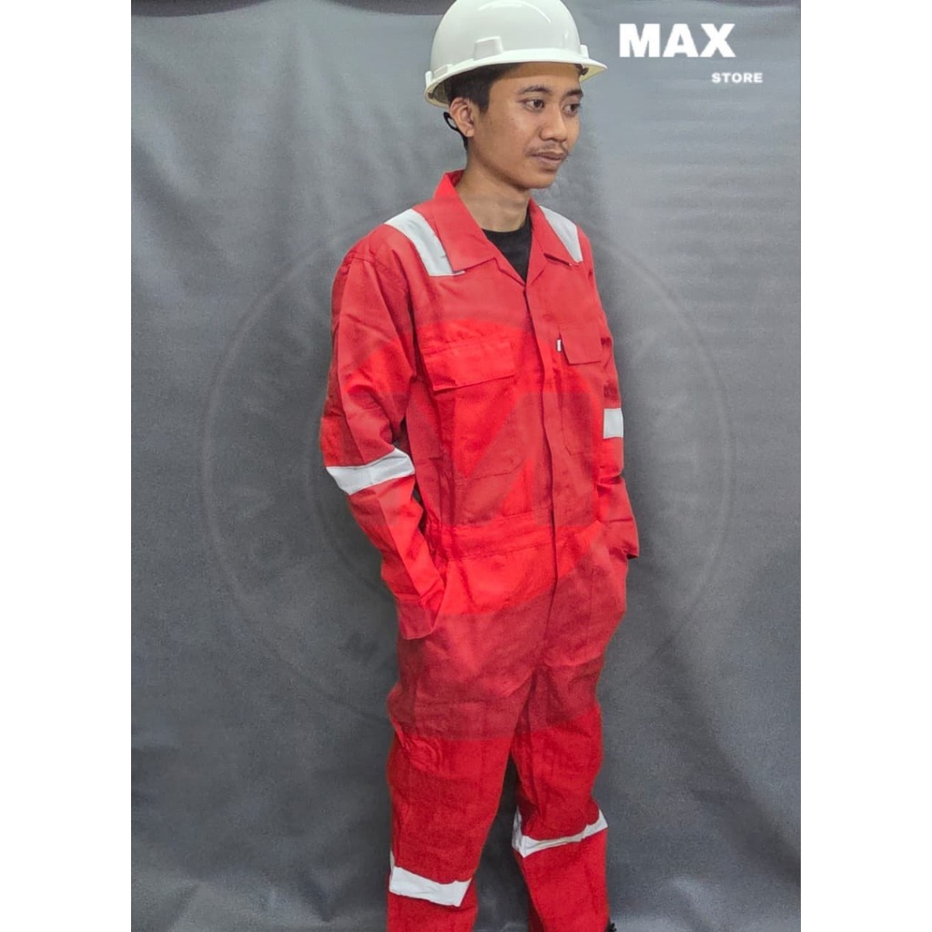 IMJ WEARPACK SAFETY COVERALL RED MERAH