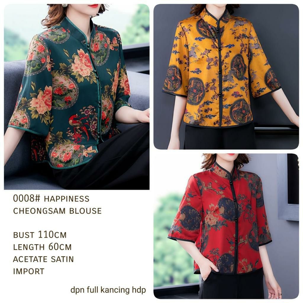 0008 atasan blouse orang tua wanita cheongsam IMLEK CNY