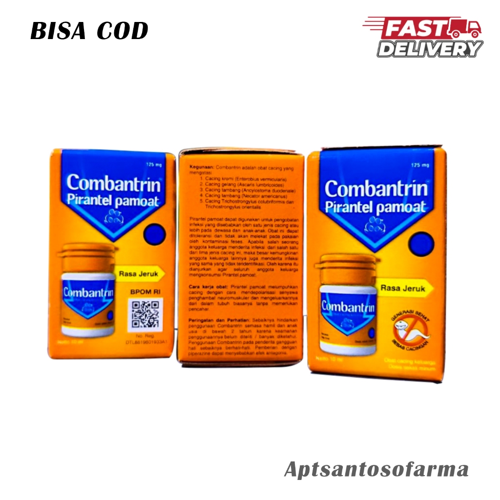 Combantrin Sirup 10 ml - Efektif Melumpuhkan Cacing, Aman untuk Anak dan Dewasa