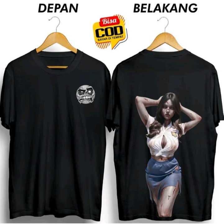 Kaos Hantu Viral Cewe Cantik Sexy Anak SMA DB / Kaos Distro Unisex 100% Original / Kaos Keren