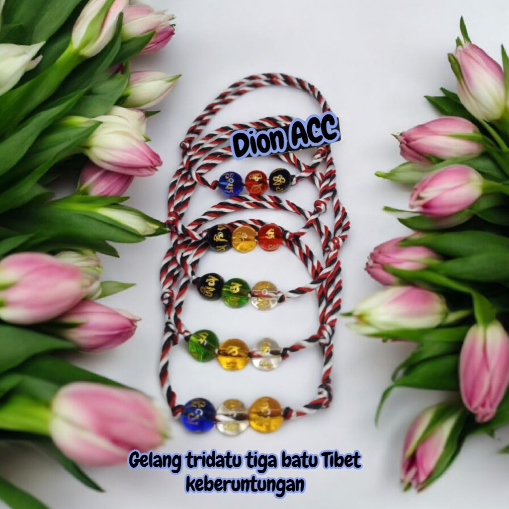 Promo Gelang Keberuntungan Gelang Tali Tridatu Tiga Giok Tibet Keberuntungan gelang Tridatu Mantra K