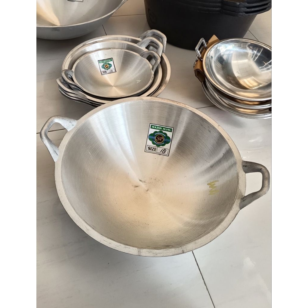 Wajan SP hijau 18/wajan jawa cor/wajan cor alumunium/wajan penggorengan/wajan jawa