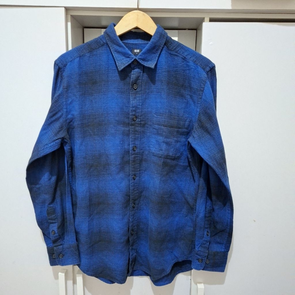 kemeja flanel uniqlo veterano , flanel uniqlo veterano