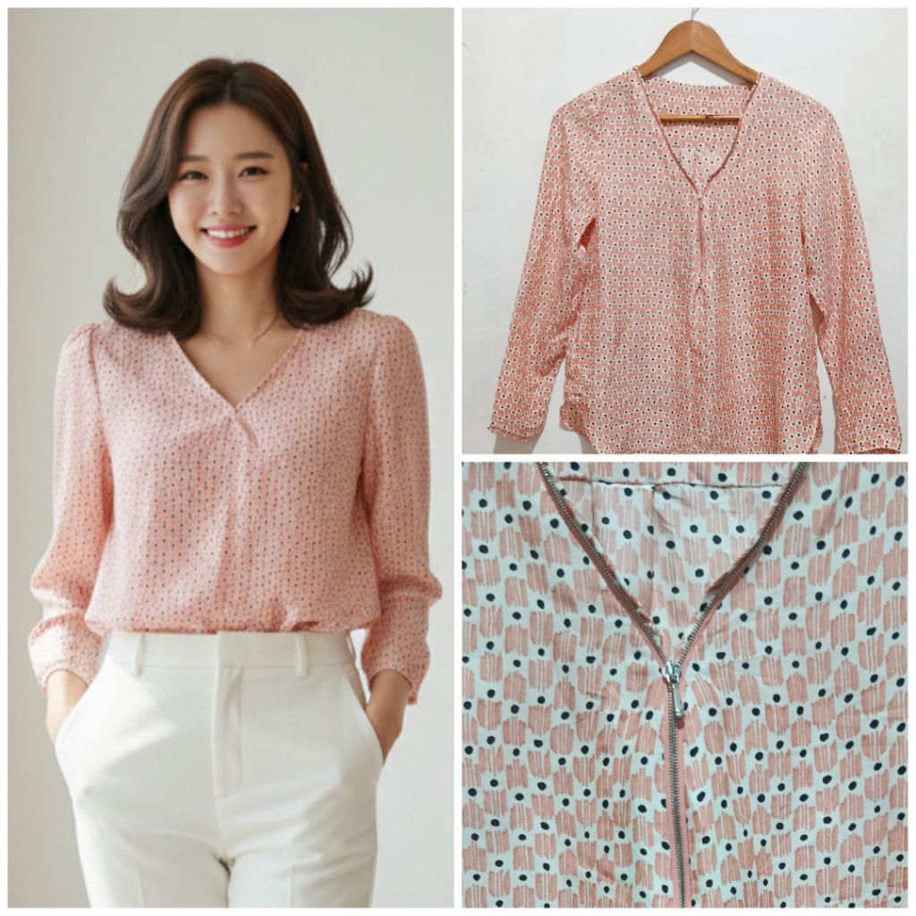 ATASAN WANITA MOTIF WARNA PEACH
