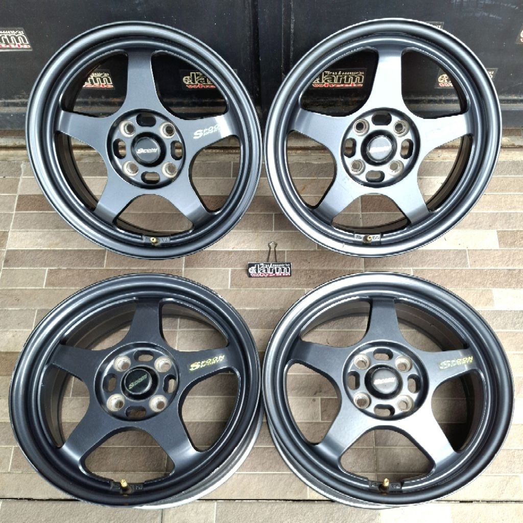 4 velg (4 pcs) Velg bekas (second) 2nd, spoon sport R15 , R 15, ring 15, cocok buat mobil brio, agya