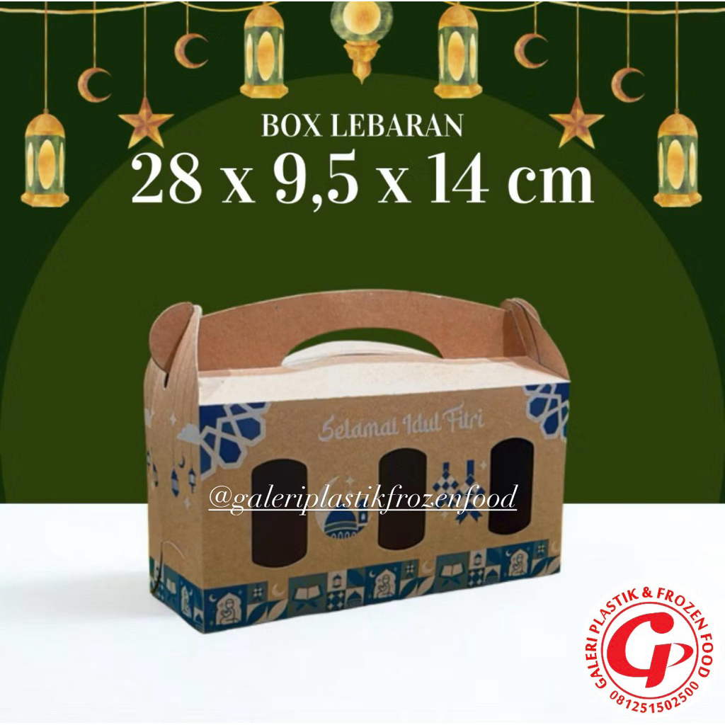 Gable Box Kraft Hampers Lebaran muat 3 toples jar ~ GALERI PLASTIK FROZEN FOOD