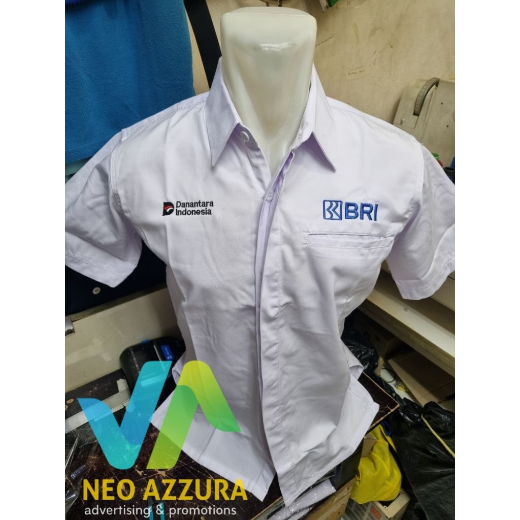 Kemeja Danantara BRI seragam kerja  Danantara BANK BRI putih pria/wanita  | polos & formal