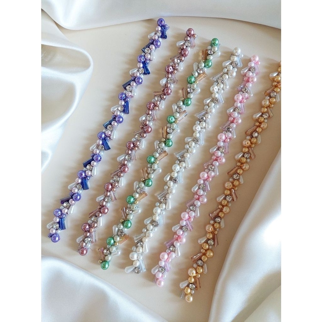 Payet Rangkai mutiara HN7/Payet kristal/Payet Mutiara/Renda Mutiara/ Payet Mewah/ bisa custom warna