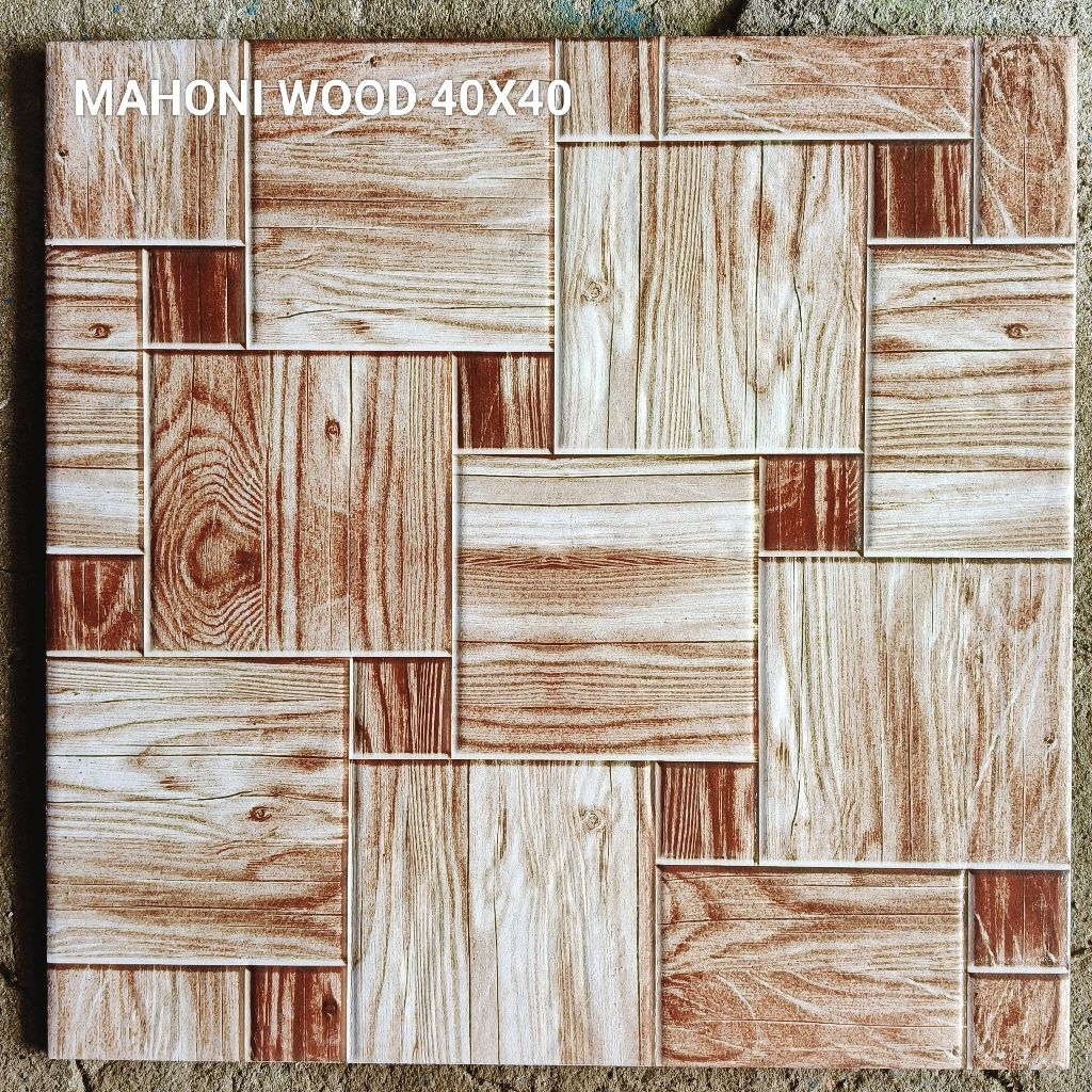 Keramik Lantai 40x40 Mahoni Wood Coffee Motif Kayu KW1
