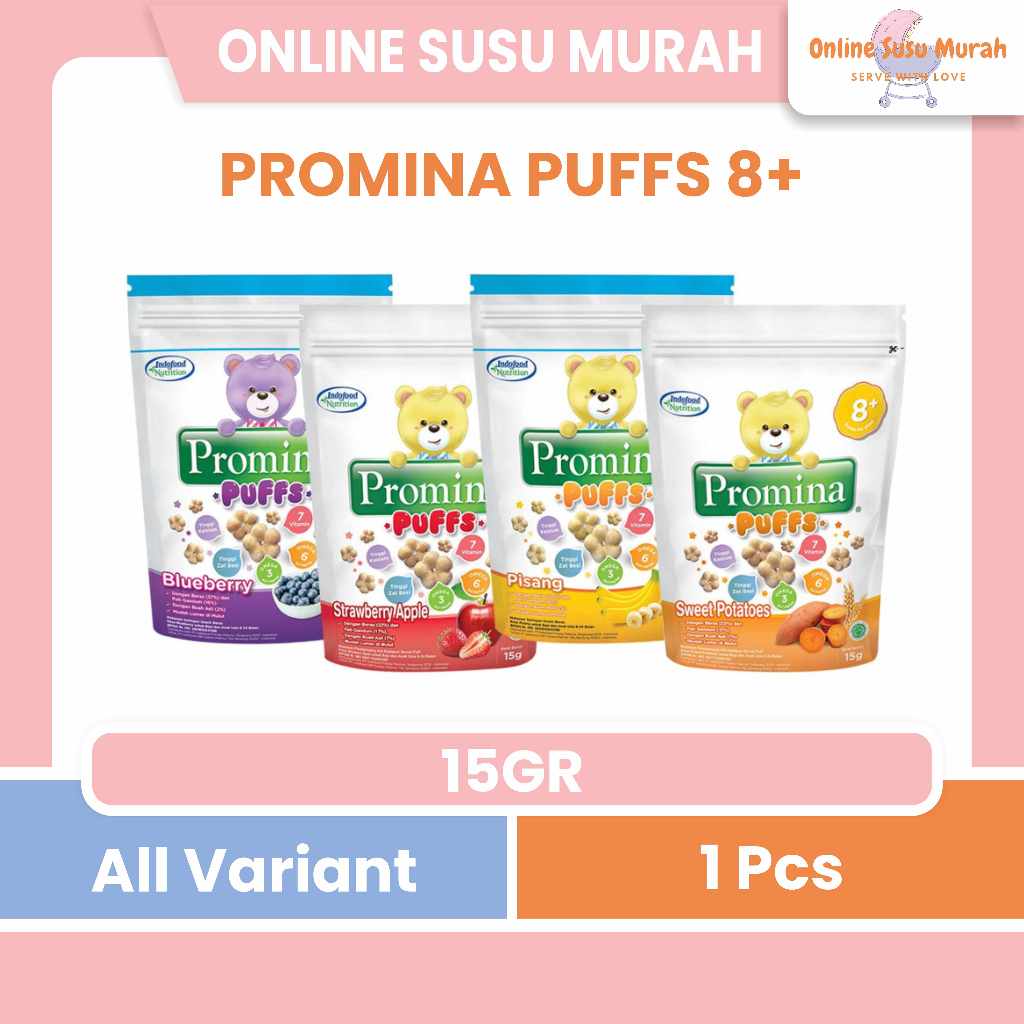 PROMINA PUFF 15 GR SNACK BAYI PUFFS 15GR 8+ USIA 8 BULAN KE ATAS 8 + PRLA