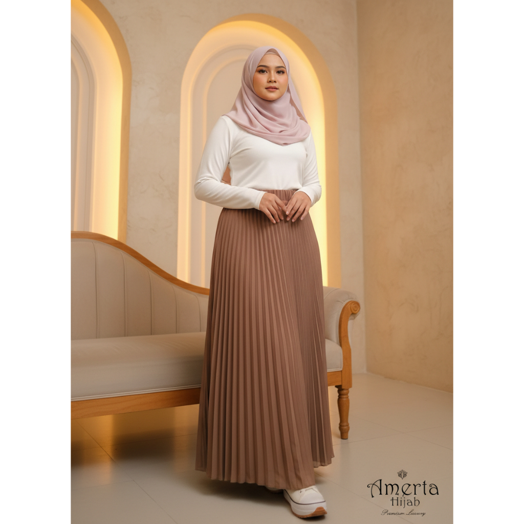 BESTPROMO Rok Plisket ceruty babydoll Premium Heavy Sifon Exlusive / Pleated Skirt ceruti
