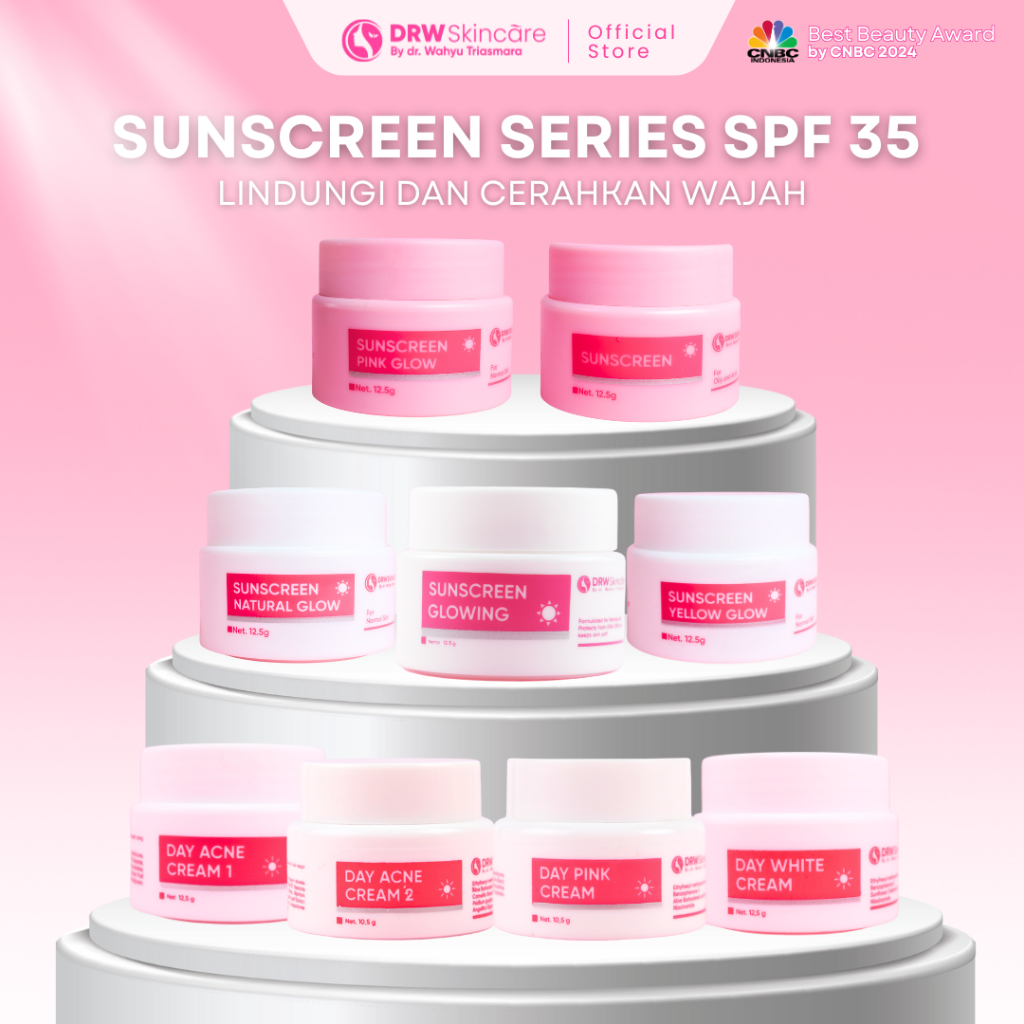 DRW Skincare Sunscreen Series - Day Cream Acne, Sunscreen Natural/Glowing/Acne/Yellow/Pink - Cocok u