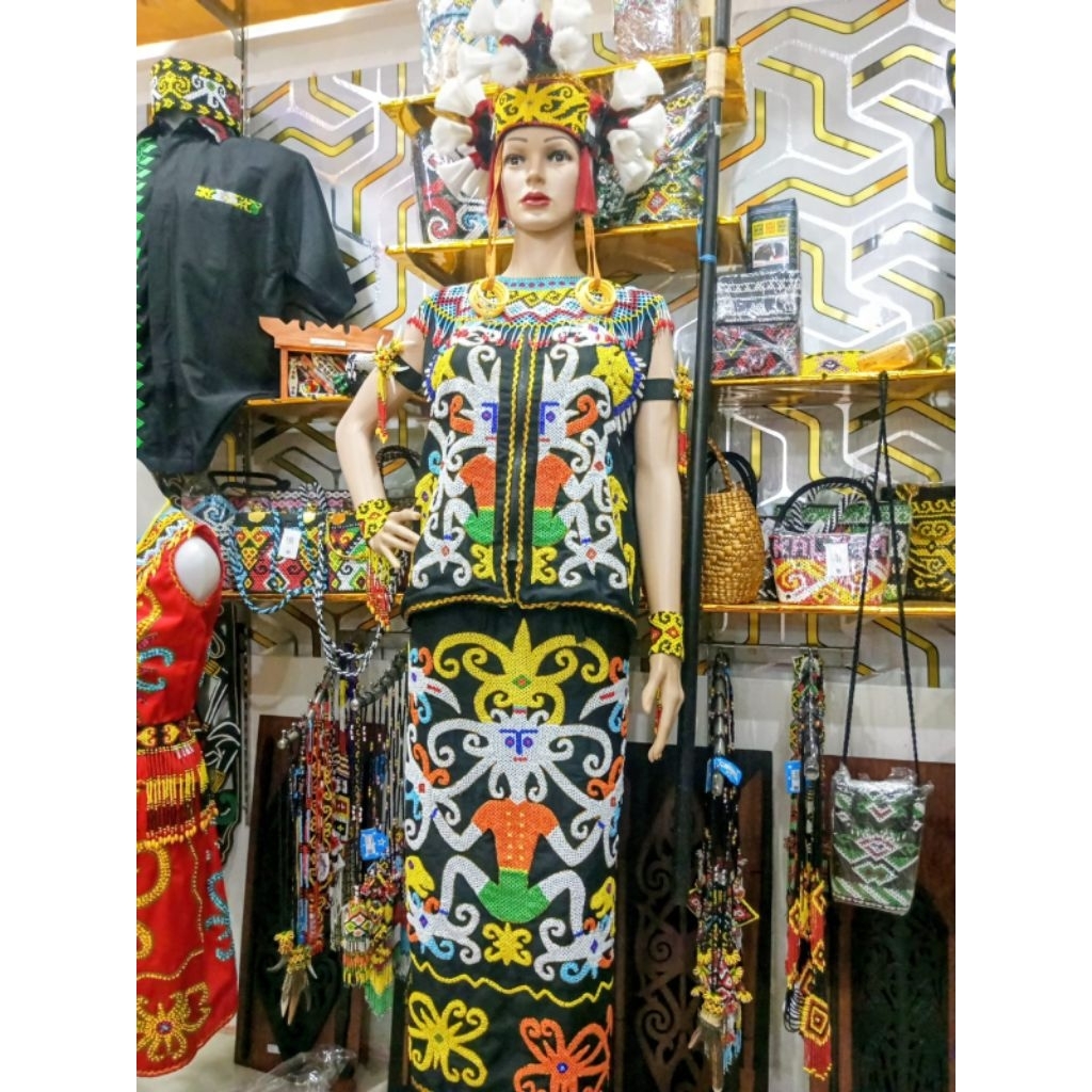 BAJU ADAT MANIK DAYAK - BAJU ADAT PREMIUM KHAS DAYAK - PAKAIAN TRADISIONAL ADAT DAYAK MANIK